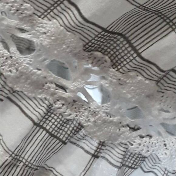 Free People Time Out Lace Tunic Ivory Eyelet V-Neck 3/4 Sleeves Medium - Picture 7 of 12